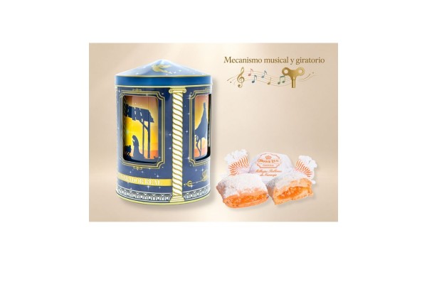 LATA CARRUSEL  MUSICAL REYES MAGOS  160 gr. Milhojas de Naranja